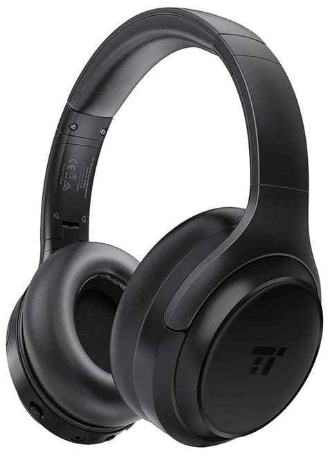 TaoTronics TT-BH060 SoundSurge 60 Black Bluetooth 5.0 Active Noise Cancelling Wireless Headset ...