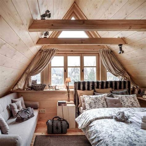 49 Stylish Loft Bedroom Design Ideas #loftBedroom | Cabin interior design, Log cabin interior ...