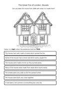 Two KS1 Great Fire of London Worksheets, DT and History looking at ...