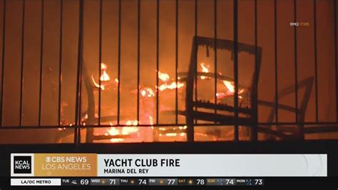 Crews battle fire at California Yacht Club in Marina del Rey - YouTube