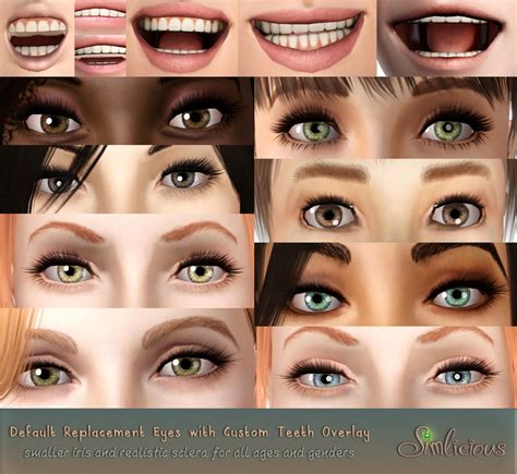 Default Replacement Eyes with Custom Teeth! - Custom Content for the Sims 3 by Simlicious