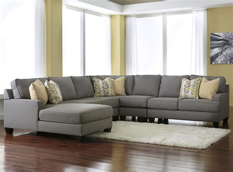 Signature Design by Ashley Chamberly - Alloy Modern 5-Piece Sectional Sofa with Left Chaise ...