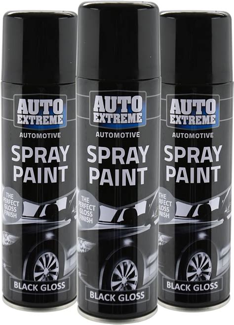 All Purpose Automotive Spray Paint 250ml Can Black Gloss Finish Aerosol ...