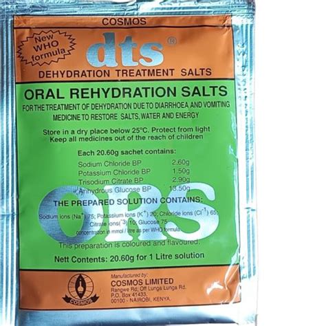 Ors Dehydration Treatment Salts DTS ORAL REHYDRATION SALTS DIARRHEA ...