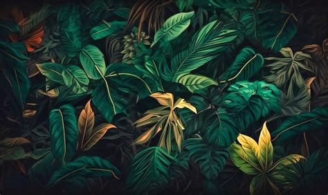 Premium Photo | Jungle leaves wallpaper background