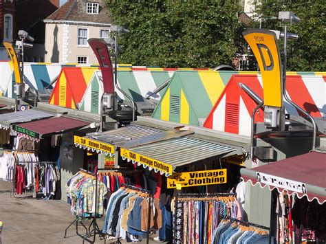 Vintage stalls on the market- the Norwich market has stood on this site ...