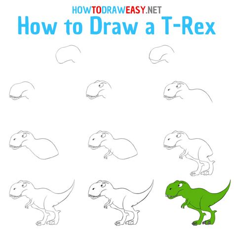 How to Draw a T-Rex Easy - How to Draw Easy