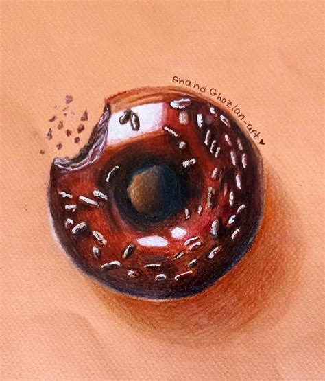 Chocolate donut 🍩☕ realistic drawing | Realistic drawings, Donut ...