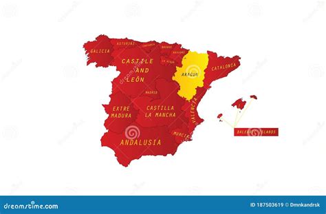 Aragon map Spain region stock vector. Illustration of malaga - 187503619