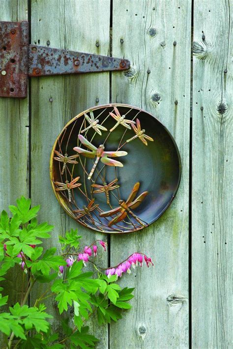 12" Flamed Raised Dragonflies Wall Disc. Refresh your outdoor décor ...