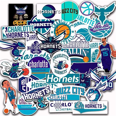 Amazon.com - 36 PCS Set of Charlotte Decal Hornets Stickers Pack Charlotte Vinyl Hornets 2-2.5 ...