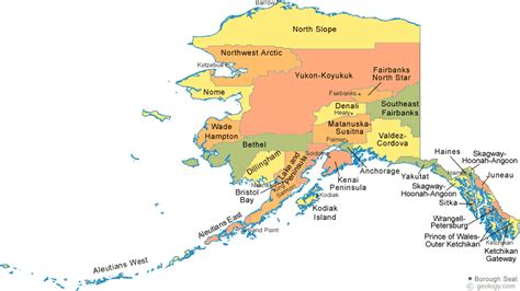 Alaska Map Of Cities – Map Vector