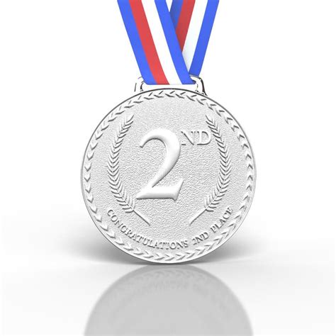 3D Rendered 2nd Place Silver Medal Award Stock Illustration ...