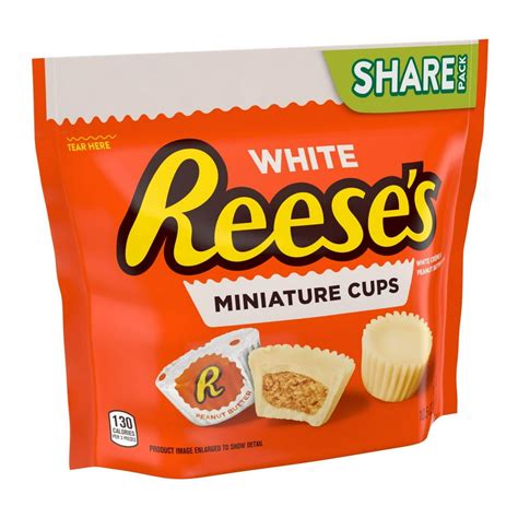 REESE'S Miniatures White Crème Peanut Butter Cups Candy, Individually ...