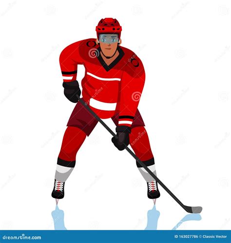 Ice Hockey Player Flat Vector Illustration Stock Vector - Illustration ...