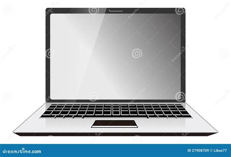 Computer Laptop Front View Royalty Free Stock Images - Image: 27908709