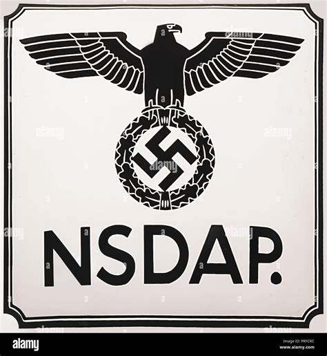 Plate of The NSDAP in a wall. It was the foreign organization branch of ...