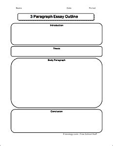 3 Paragraph Essay Graphic Organizer - Freeology