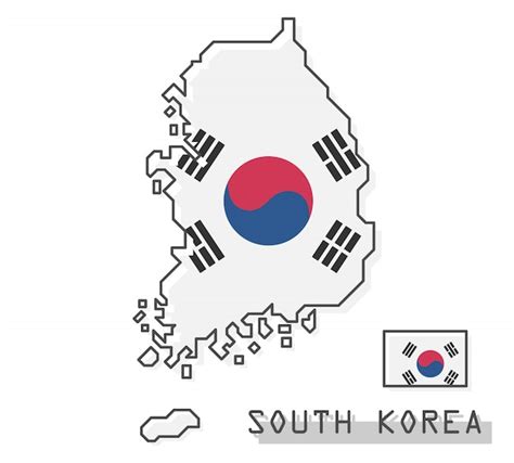 South Korea Flag Map