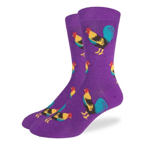 Men's Purple Rooster Socks | Good Luck Sock