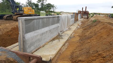 Concrete Floodwall under construction