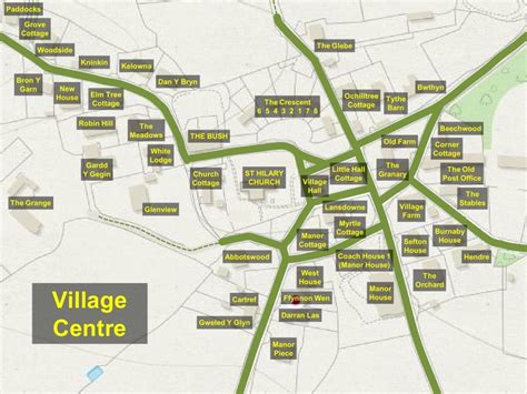 Map of the village with house names