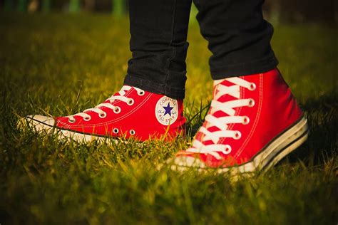 HD wallpaper: pair of red Converse All-Star high-top sneakers, all star, logo | Wallpaper Flare
