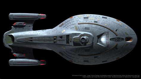 Starfleet ships — Official CGI model of Voyager by Robert Bonchune