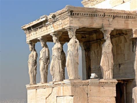 The Erechtheion Temple in the Acropolis of Athens, Greece. Stock Photo ...