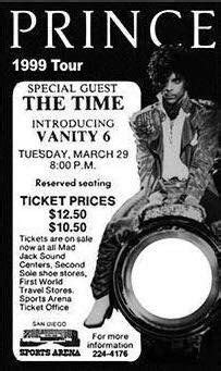 PRINCE - 1999 Tour with Special Guest The Time and Introducing Vanity 6 ...