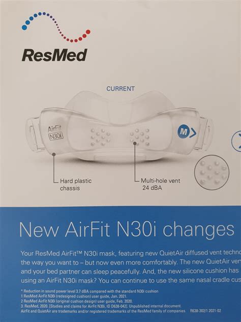 New ResMed AirFit N30i nasal mask Quiet Air vent starter pack in size – Myhappierself