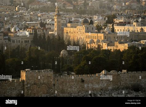 Israel. Old City of Jerusalem. Walls. Sunset Stock Photo - Alamy