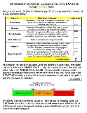 Gar Risk Assessment - Fill and Sign Printable Template Online