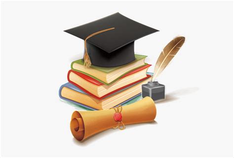 Graduation Cap And Books Clipart, HD Png Download - kindpng