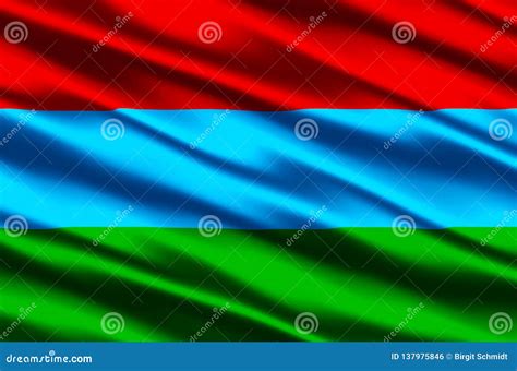 Karelia Realistic Flag Illustration. Stock Illustration - Illustration of tourism, artwork ...