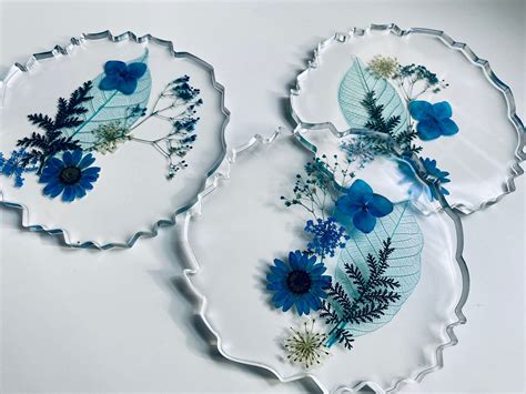 Flower coasters gift idea decorative tray home decor glass | Etsy | Diy resin art, Diy resin ...