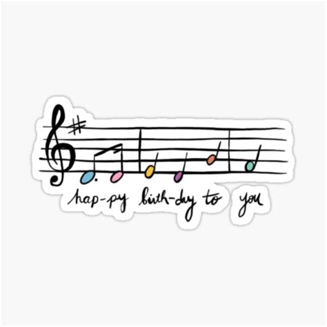 "Happy Birthday Music Notes" Sticker for Sale by rocdesign | Redbubble