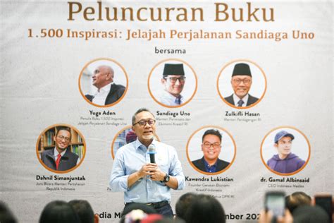 Buku 1.500 Inspirasi Jelajah Perjalanan Sandiaga Uno Diluncurkan, Zulkifli Hasan: Dia Punya Daya ...