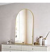 COFENY Arched Mirror, 20"x30" Black Bathroom Mirror with Metal Frame ...