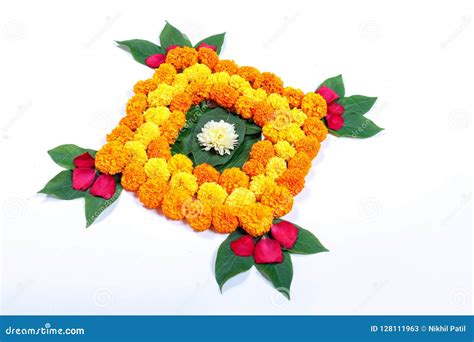 Flower Rangoli For Diwali Design