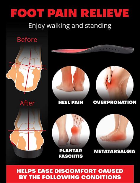 [220+lbs] Plantar Fasciitis Strong Arch Support Insoles Inserts Men ...