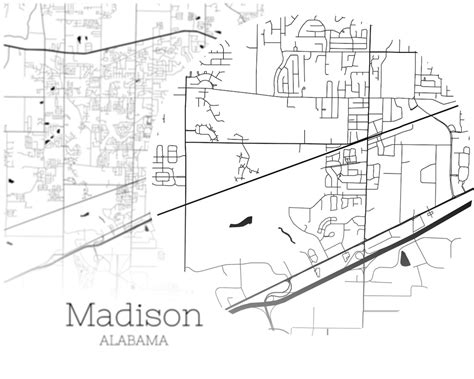 Madison Map INSTANT DOWNLOAD Madison Alabama City Map | Etsy