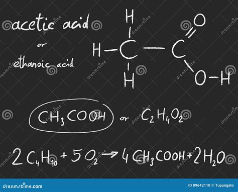 Acetic Acid Molecule. Vinegar Is An Aqueous Solution Of Acetic Acid. Skeletal Formula. Vector ...