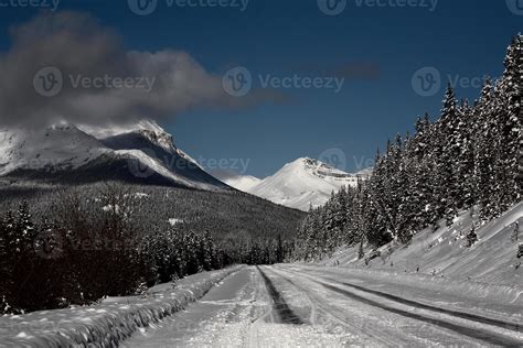 Rocky Mountains in winter 6252920 Stock Photo at Vecteezy