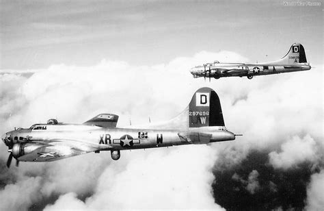 100th Bomb Group B-17 42-97696 and 43-38525 over Kiel 1945 | World War ...