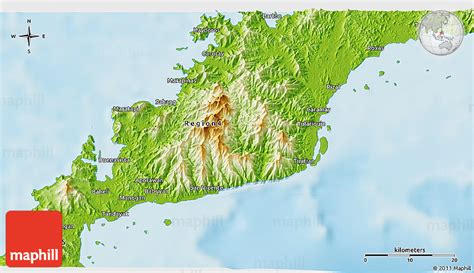 Physical 3D Map of San Vicente