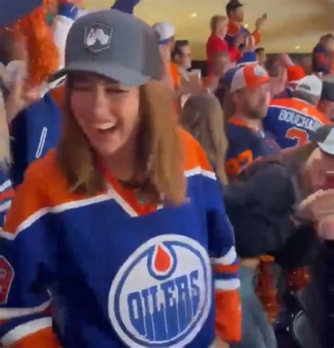 Edmonton Oilers fan crosses the line after shocking win