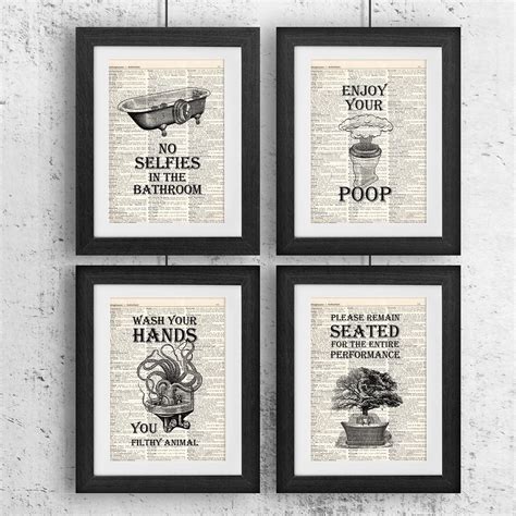 Prints For Bathroom Walls / Bathroom Bliss Wooden Wall Art Plaque Set ...