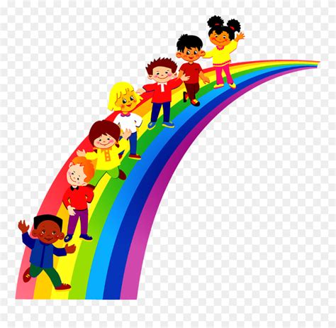 Kindergarten Rainbow - Kindergarten School Kids Clipart - Png Download ...