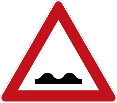 Warning sign about bad condition of road ahead. German Road Signs ...